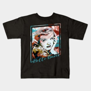 Bette Davis-Abstract Expressionist Potrait Kids T-Shirt